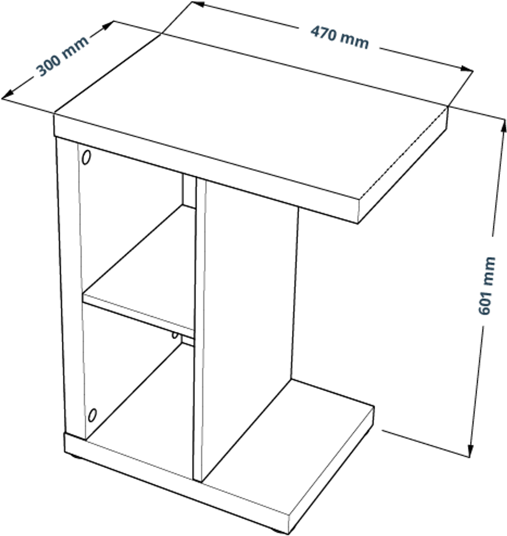 Стол приставной Э 47х60х30 (дуб белёный)