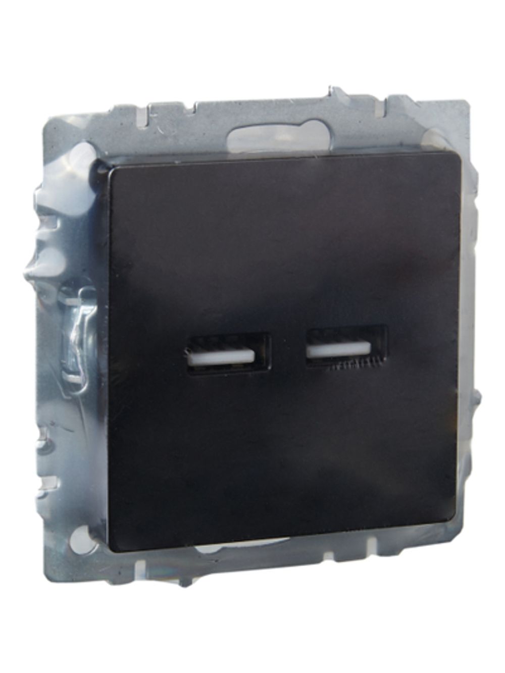 BRITE Розетка USB A+A 5В 3,1А РЮ10-1-БрЧ черный IEK
