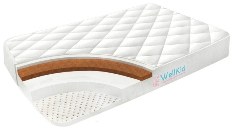 Матрас WellKid Ежик ст.трикотаж 120*60 (холкон+кокос+латекс)
