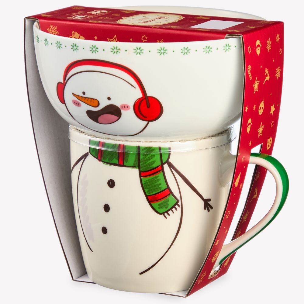 НАБОР ПОСУДЫ LEFARD "СНЕГОВИК" 2 ПР. (КРУЖКА 360МЛ, САЛАТНИК 500МЛ)