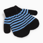 Варежки однослойные р.12 (13-14см) черный/синий 7862302 (MINAKU), 1 шт.