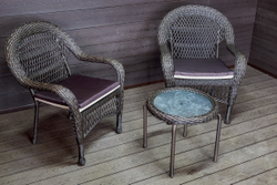 Садовый комплект из искусственного ротанга Мэдисон НЬЮ (Medison NEW) Balcony set с круглым столиком с подушками на сиденье