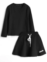 Летний костюм для девочки, свитшот и юбка