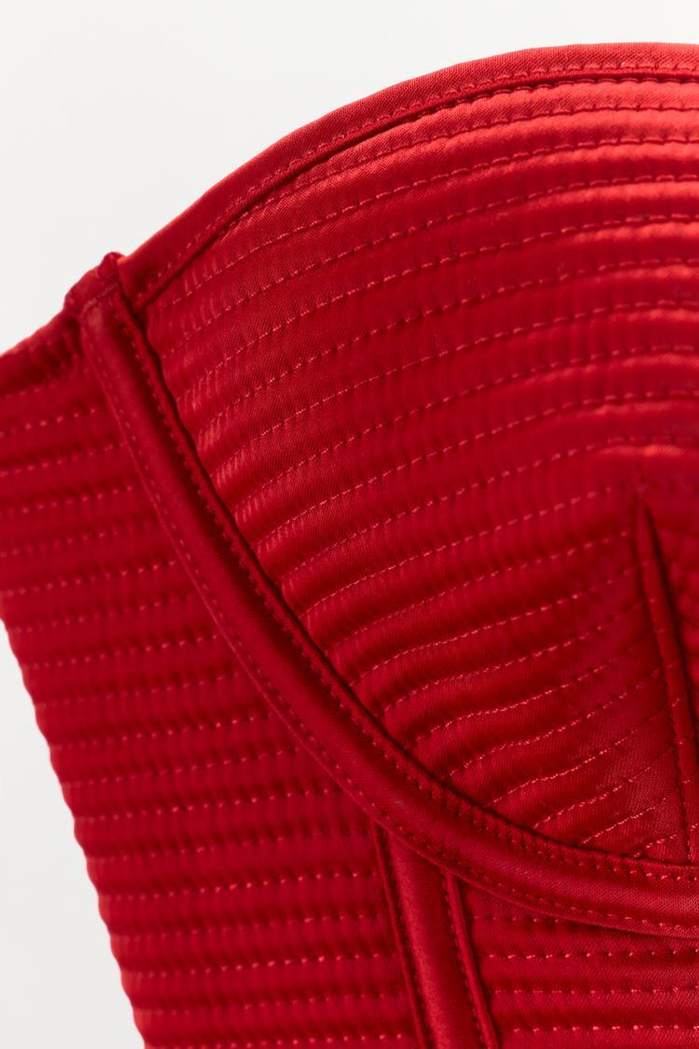 ZARA ТОП-КОРСЕТ НА КОСТОЧКАХ С ОТСТРОЧКОЙ LIMITED EDITION, КРАСНЫЙ