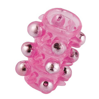 Розовая насадка на пенис 5,5см c шариками ToyFa Basic Pleasure Sleeve 888002