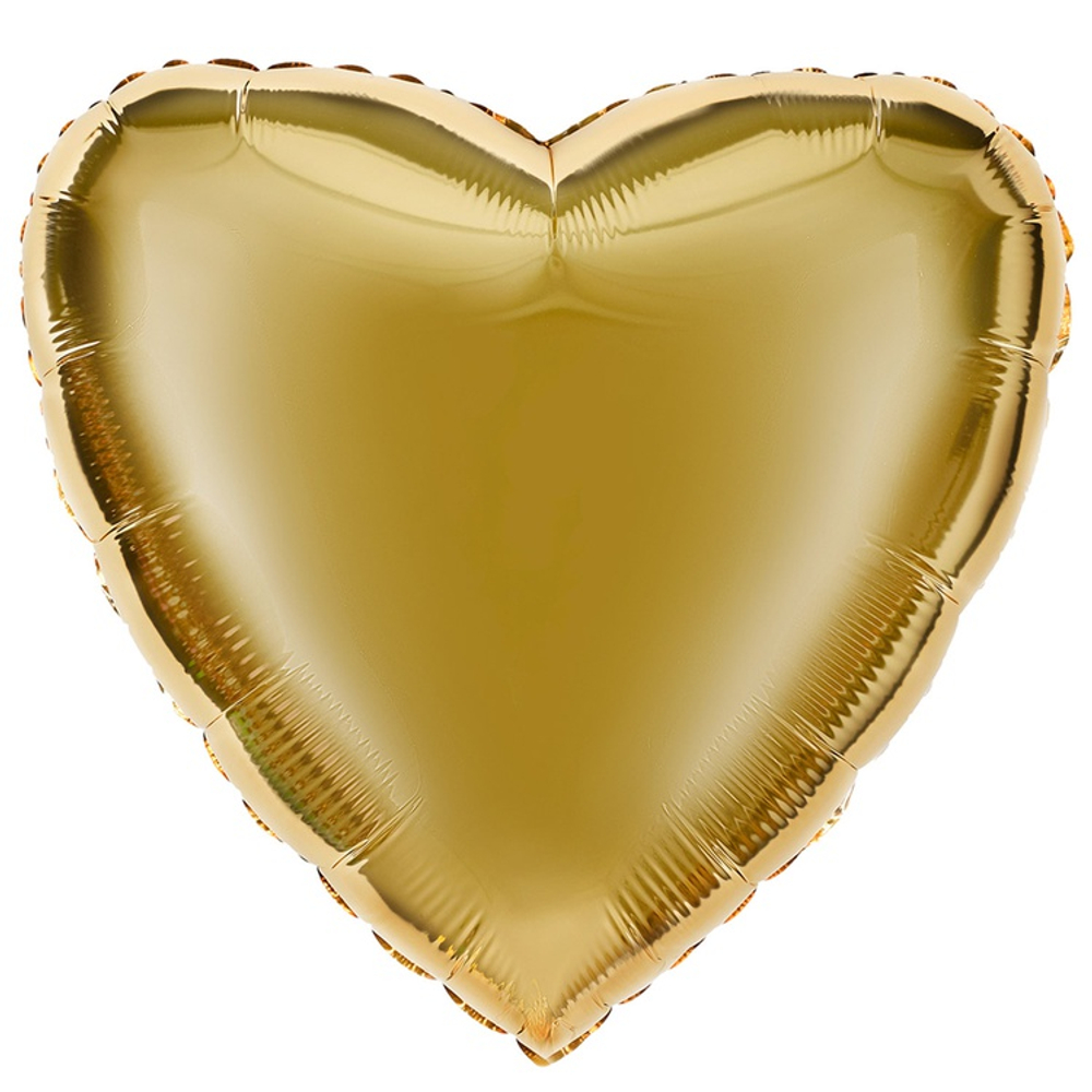 Шар фольгированный Сердце 46 см (Золотой)