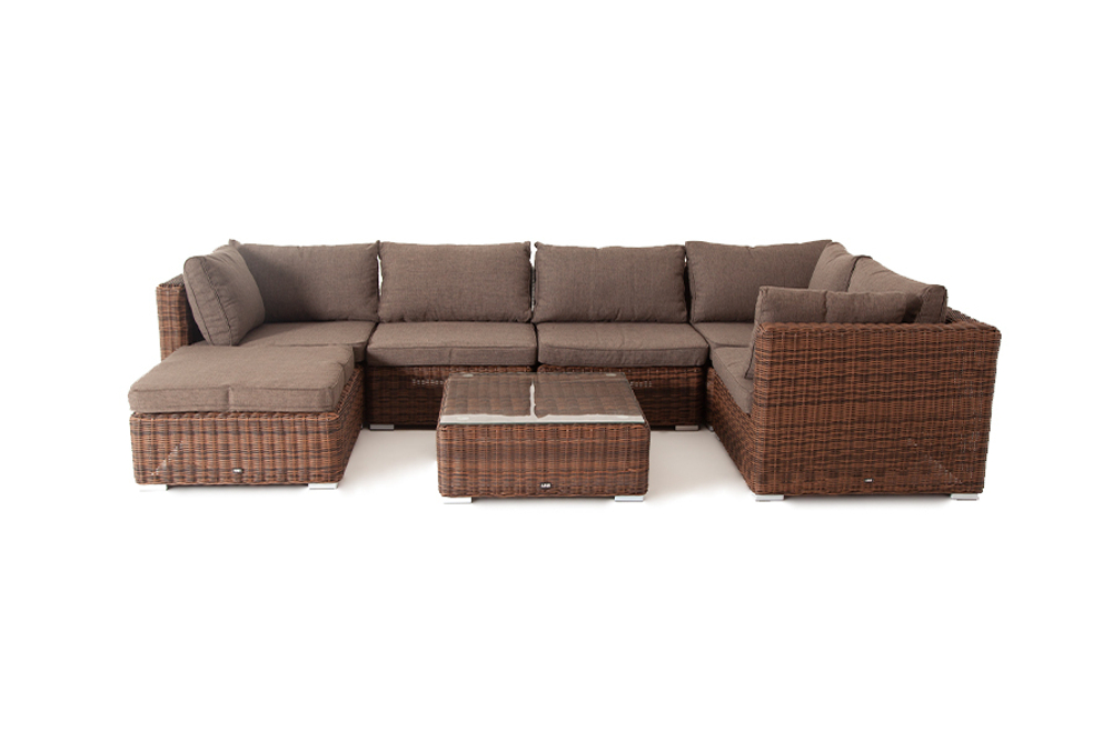 "Капри" трансформирующаяся лаунж-зона из искусственного ротанга, цвет соломенный