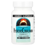 Source Naturals, гидроксокобаламин (витамин B12), вишня, 1 мг, 120 таблеток для рассасывания