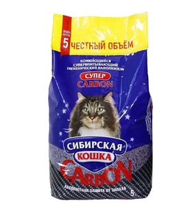 Сибирская Кошка Супер Carbon комкующийся 5л.