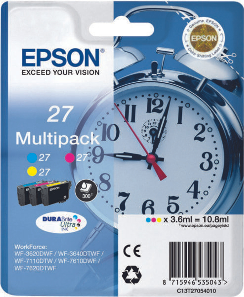 Epson Alarm clock 27 DURABrite Ultra Подлинный Голубой, Пурпурный, Желтый 1 шт C13T27054010