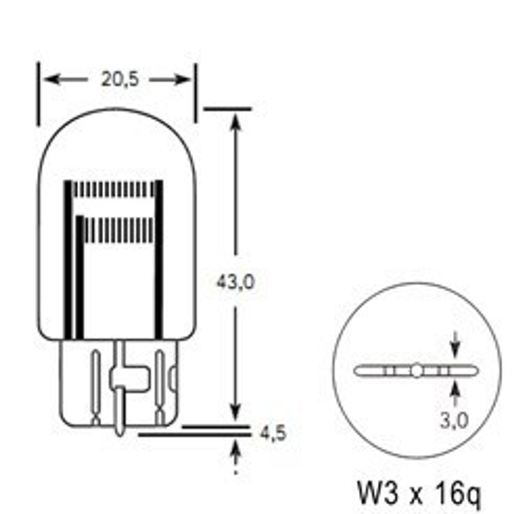 Лампа 2-х контактная (стеклянный цоколь) TESLAFT 1 шт. арт. 142929