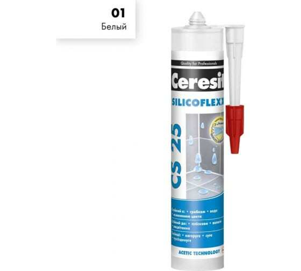 Затирка силиконовая Ceresit CS25 белый (280мл)