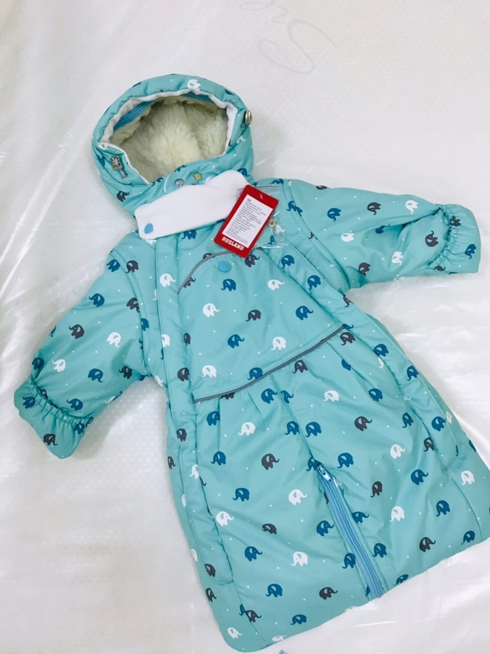 Комбинезон-трасформер детский 2в1 "Слоники" , модель: 72-18 (Rusland) (Цвет: Серый, Размер: 80)