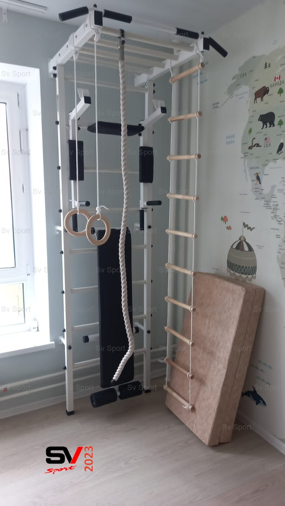 Монтаж шведской стенки Sv Sport в пеноблочные, газоблочные стены