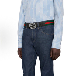 Ремень Gucci Interlocking G Black Red Belt