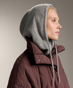 OYSHO Вязаная балаклава в рубчик, серый