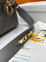 Женская сумка Lady Dior My ABC квадратная темно-серого цвета