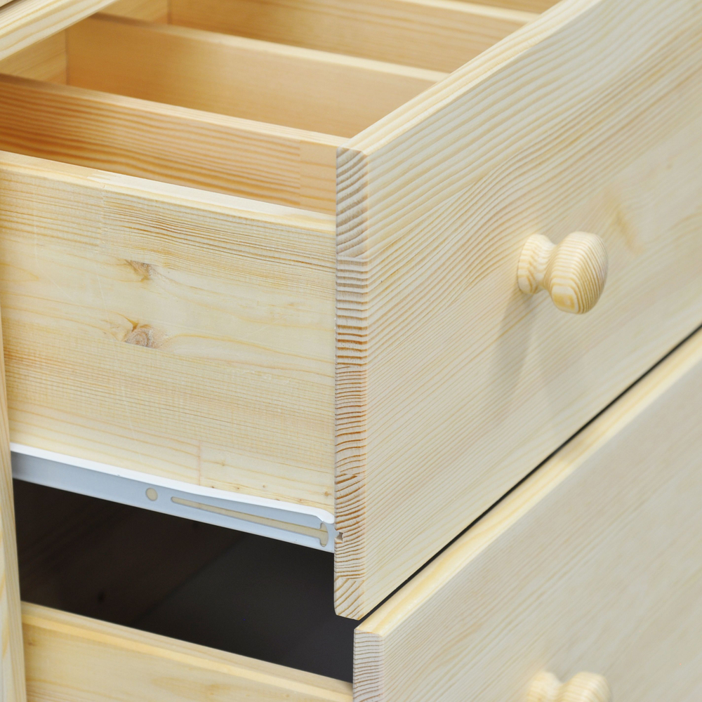 Комод деревянный Раст 2 ящика с органайзерами, с 2 дверями и полкой, в натуральной отделке