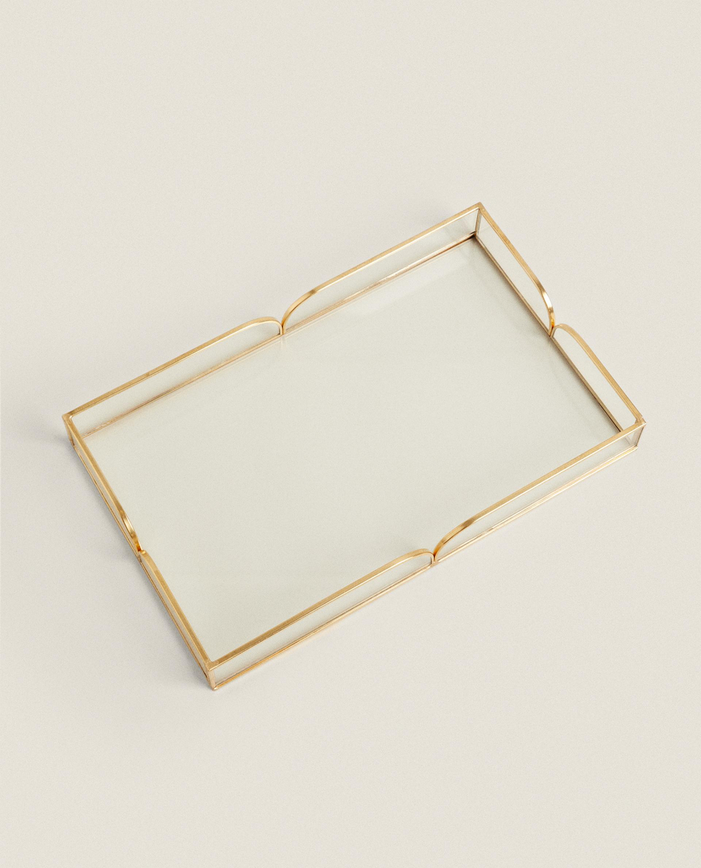 Zara Home Поднос из стекла, цвет золотой, 28 см