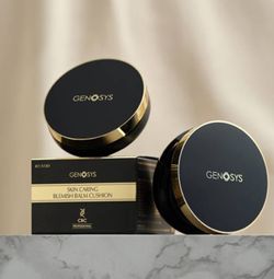 Genosys Ухаживающий BB-кушон с тонирующим эффектом SKIN CARING BLEMISH BALM CUSHION, 15 гр + 15 гр, оттенок BEIGE