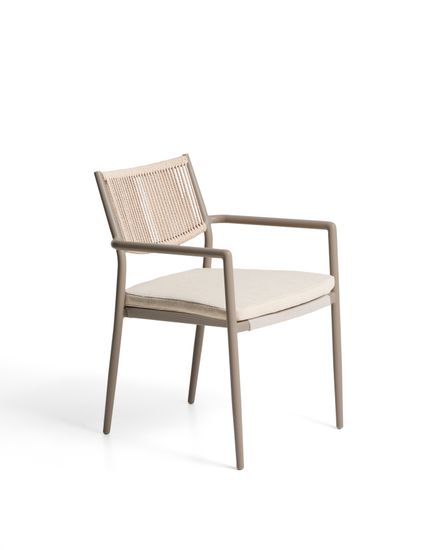 Уличный стул Argasi из алюминия бежевого цвета и веревки