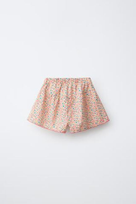 ZARA ШОРТЫ С ЦВЕТОЧНЫМ ПРИНТОМ, РАЗНОЦВЕТНЫЙ