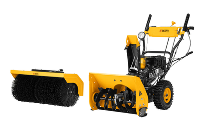 Гибридная снегоуборочная машина с функц. подметания SWB-800, 212 сс, руч. старт, 2 насадки// Denzel