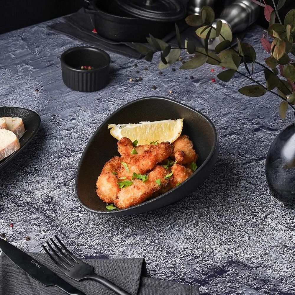 Салатник 280 мл 19*14 см h9 см Side Up Smooth Black Raw Stellar P.L. Proff Cuisine [1]