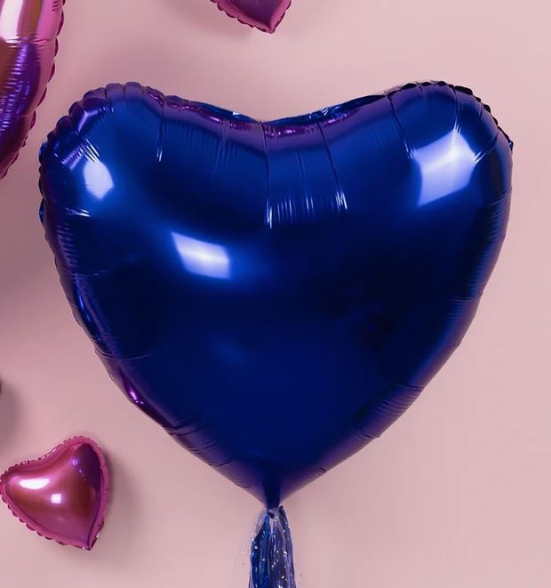 G Шар 36'' / 91 см сердце Темно синий (БГ-150)