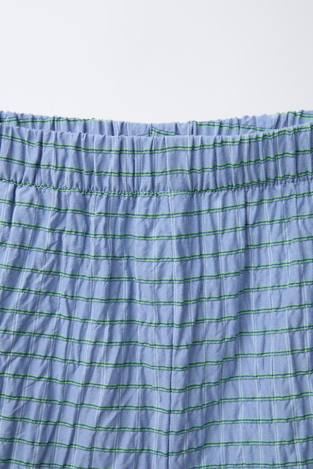 ZARA ПИЖАМА РУБАШКА И БЕРМУДЫ В КЛЕТКУ, СИНИЙ