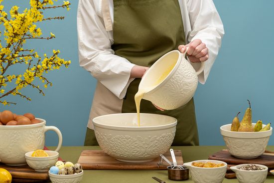 Миска для смешивания birds of paradise, 4,2 л, кремовая