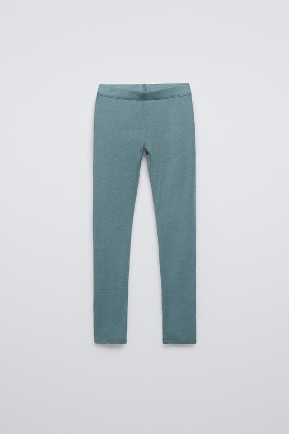 ZARA ЛЕГИНСЫ ИЗ СМЕСОВОЙ ШЕРСТИ, ВОДЯНИСТО-ГОЛУБОЙ