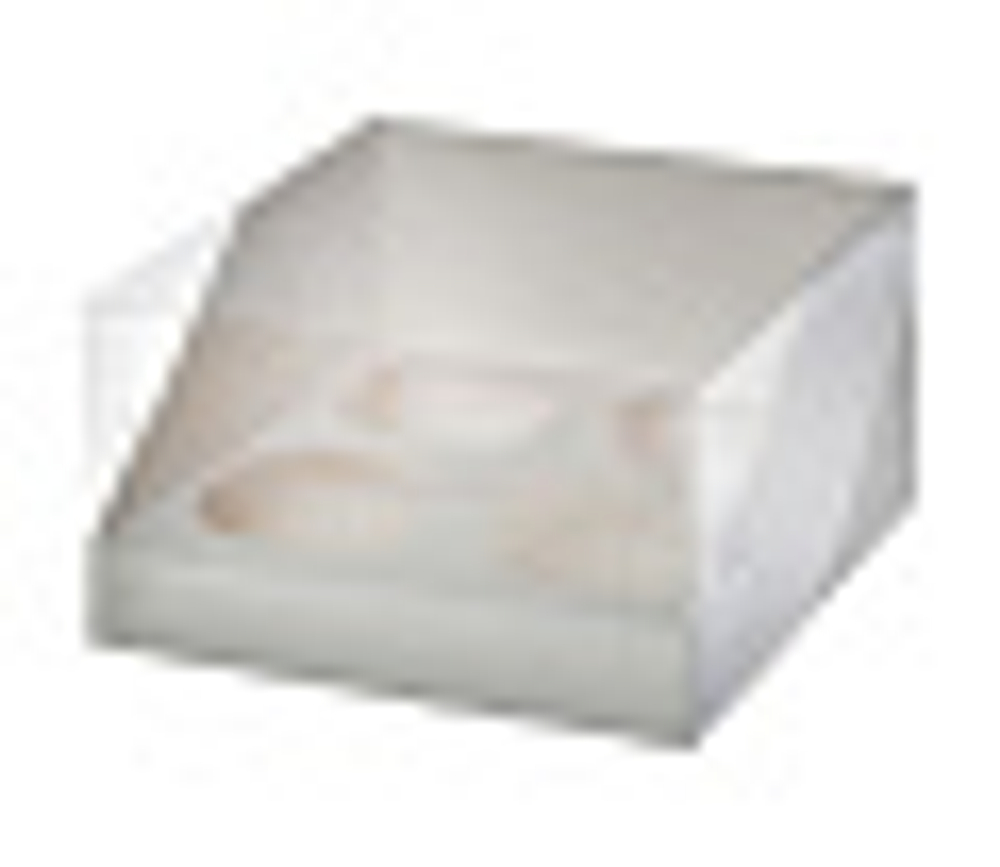 Коробка для 4 капкейков с пластиковой крышкой 170*170*100, белая