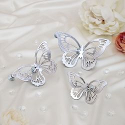 Ручка мебельная Бабочки 90 Античное серебро