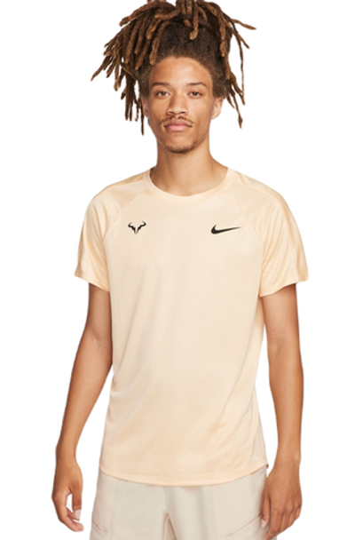 Мужская теннисная футболка Nike Rafa Challenger Dri-Fit Tennis Top - ice peach/green glow/black