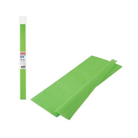 Крепированная бумага 50*250, 32г/м2, светло-зеленая, в рулоне, Brauberg