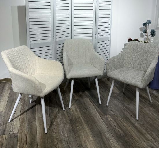 Стул BRANDY WZ2042-18 белая галька, фактурный велюр/ белый каркас