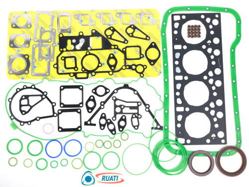 Комплект прокладок двигателя ЯМЗ 53443 Евро 5 силикон+металл (41 наиминование 80 шт.: уплот. кольца  + ГБЦ, к-т прокладок металл + пр. поддона + пр. клапанной ОЕ: 53443-2000005-01) Премиум (RUATI)