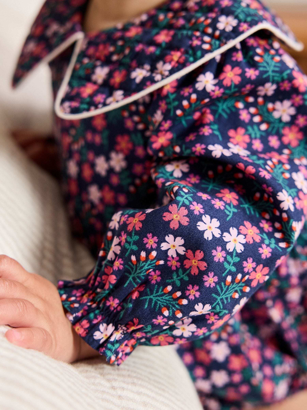 Платье-песочник и колготки в комплекте для девочек Next AN7-955, Темно-синий