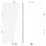 Выключатель с самовозвратом встраиваемый VOLTUM S70 двухклавишный 10А, (белый глянцевый)