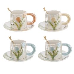 GAEM Чашка с блюдцем и ложкой, 240 мл, L15 W15 H7,5 см, 4в.