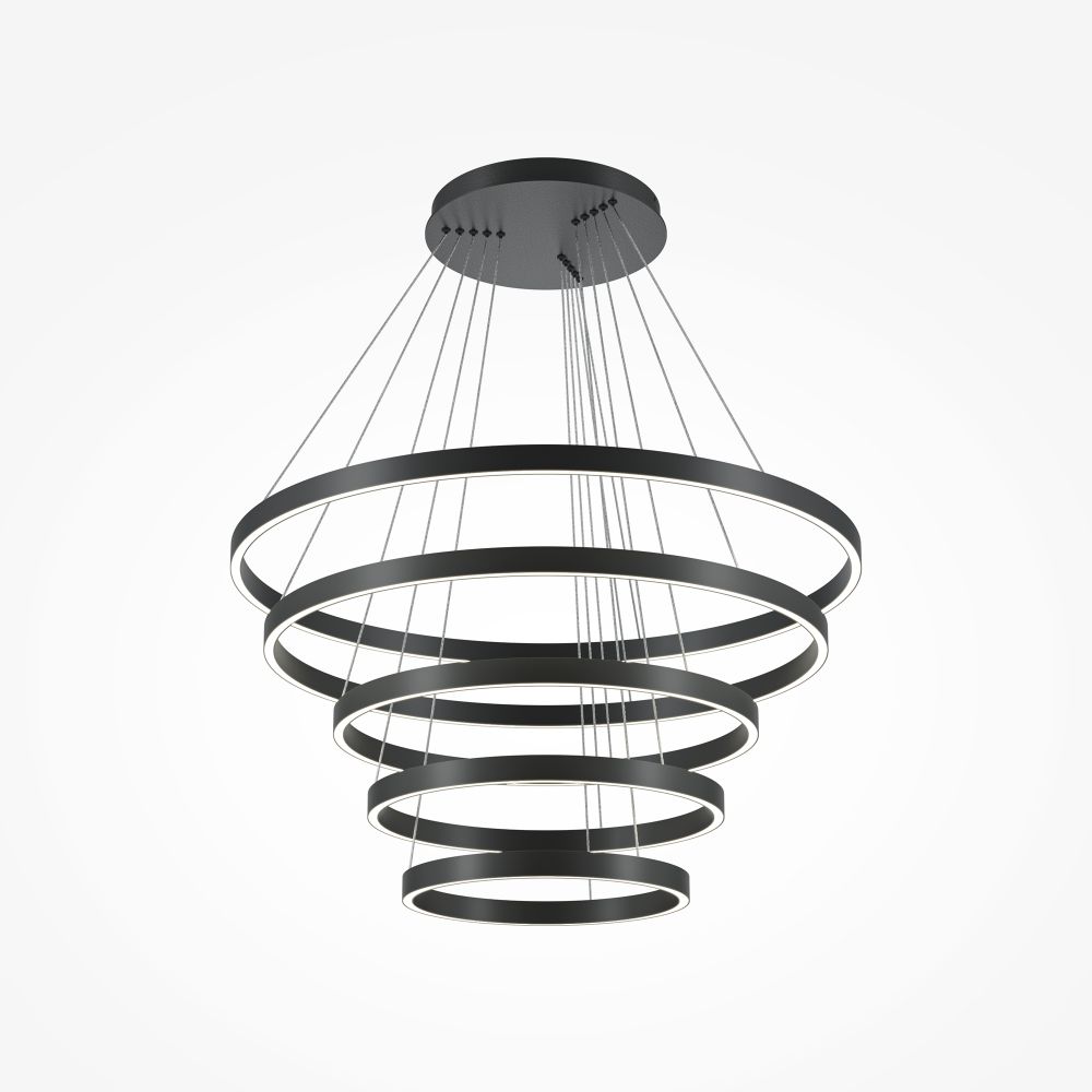 Люстра подвесная светодиодная диммируемая Maytoni Rim MOD058PL-L200BK