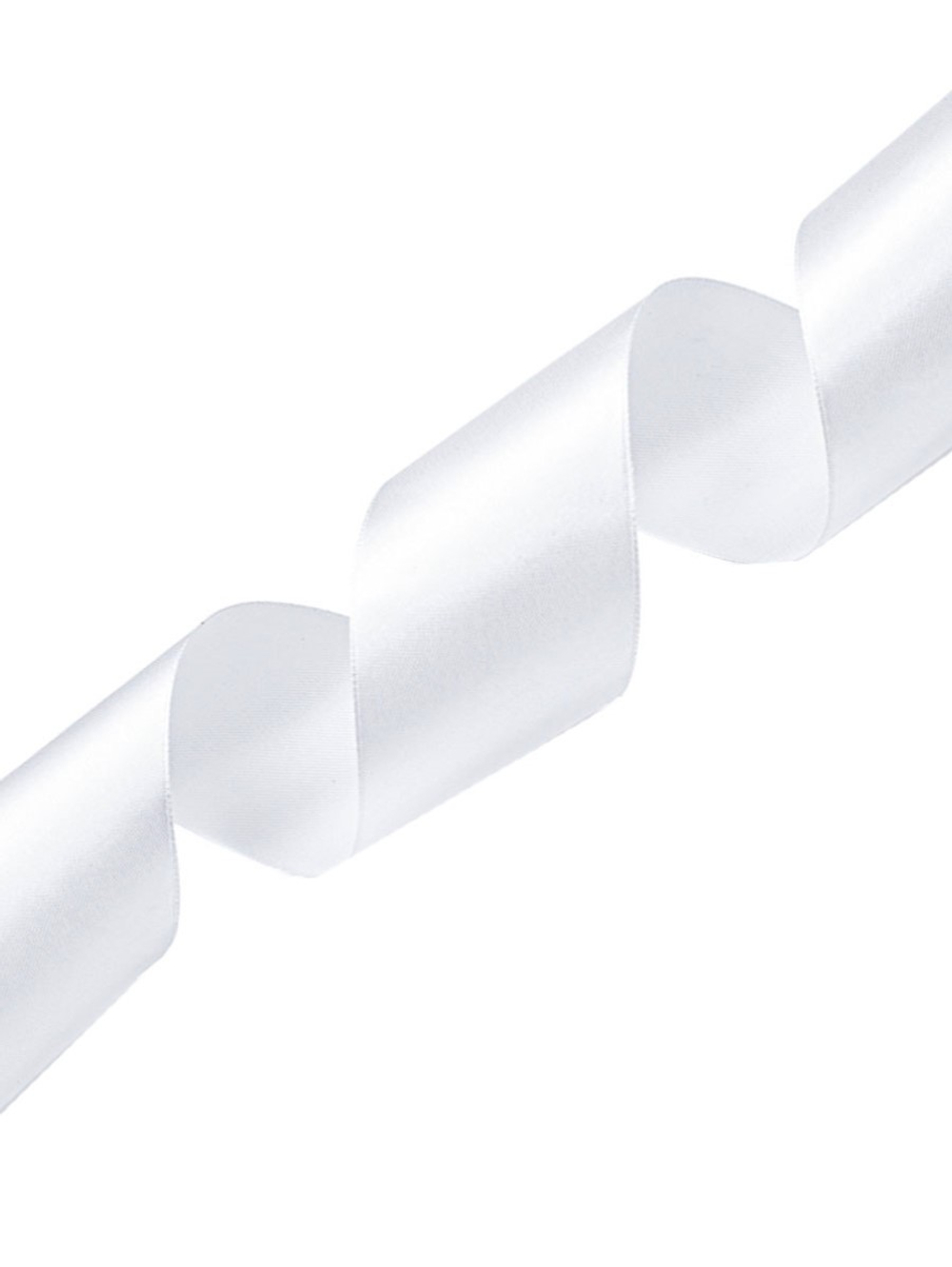 Лента атласная 5 см х 22.86 см белая, 1 шт