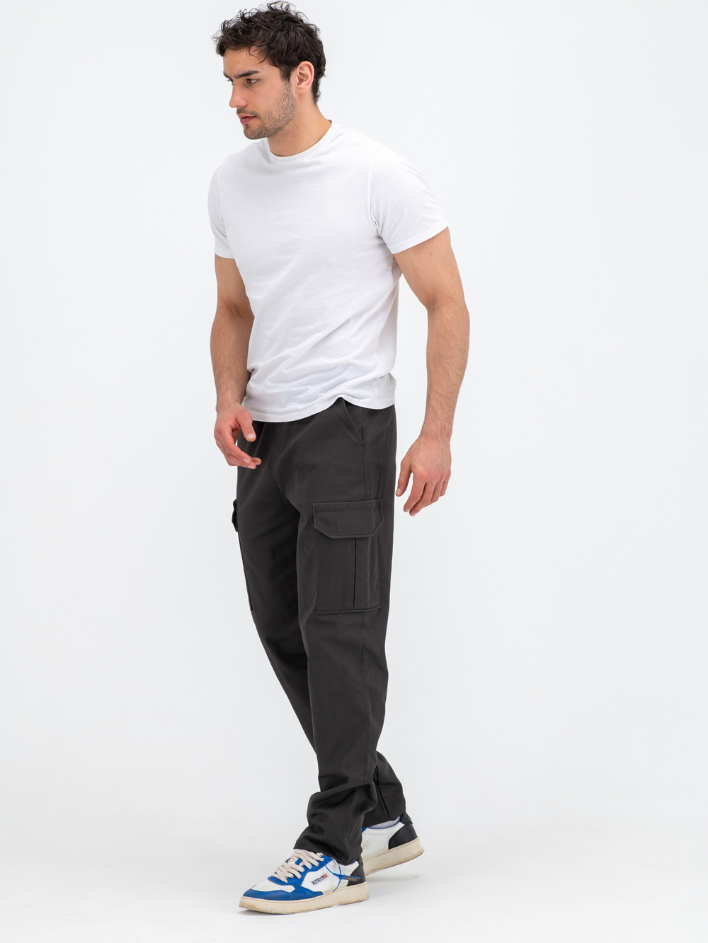 Карго джоггеры прямые. Графит