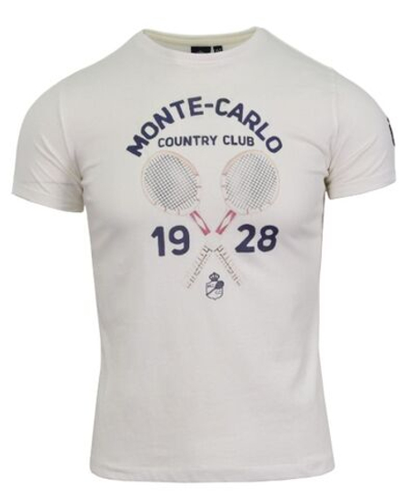 Детская теннисная футболка Monte-Carlo Country Club Print Logo - milk