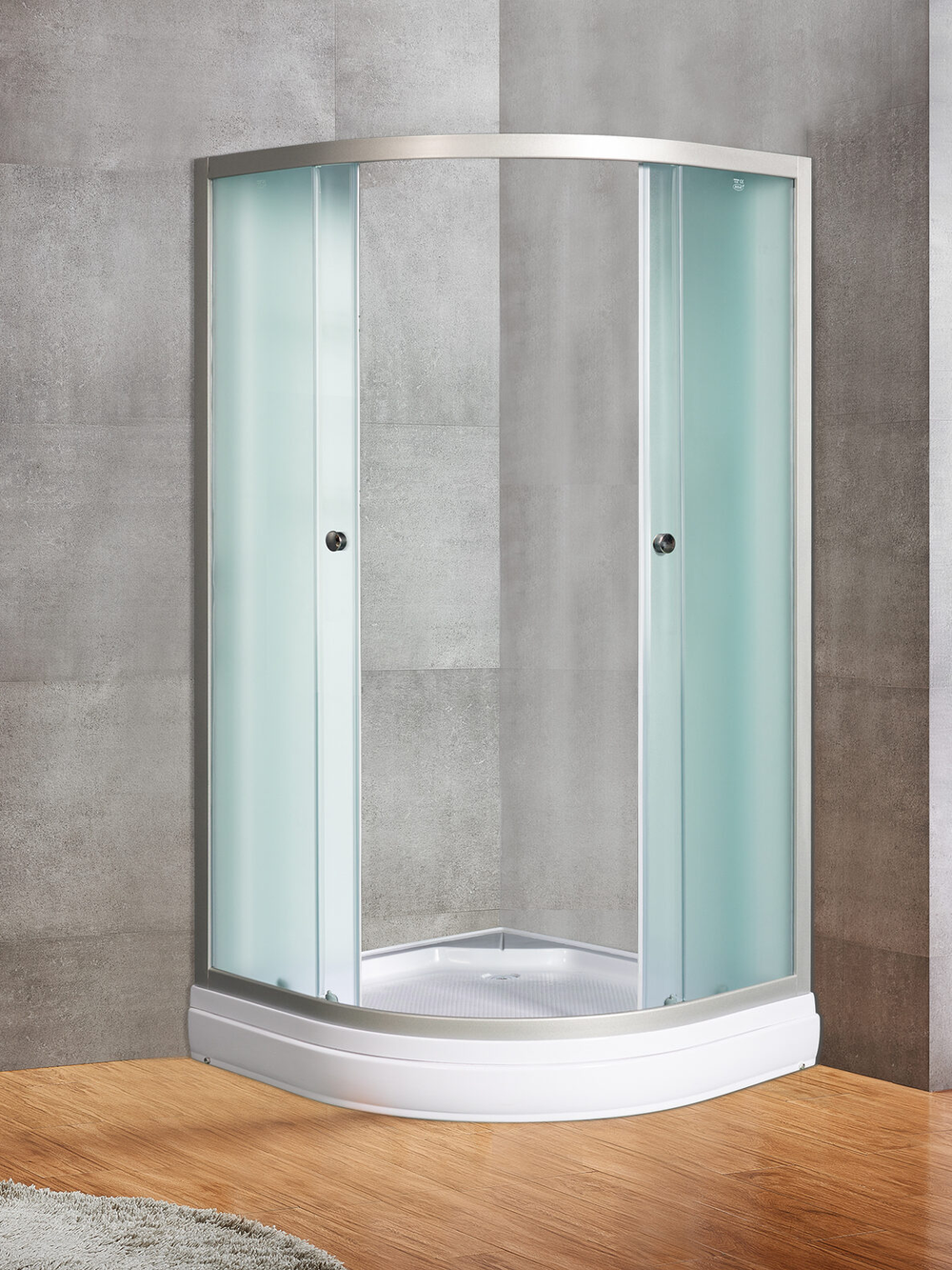 Душевое ограждение RIVER DON LIGHT 90/15 МТ Душевое ограждение без поддона 90х90х176 10000002918 Четверть круга Универсальная  Хром матовый