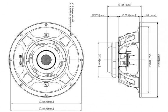 EighteenSound 10NMB420/16 среднебасовый динамик, диаметр 10 дюймов, 350Вт