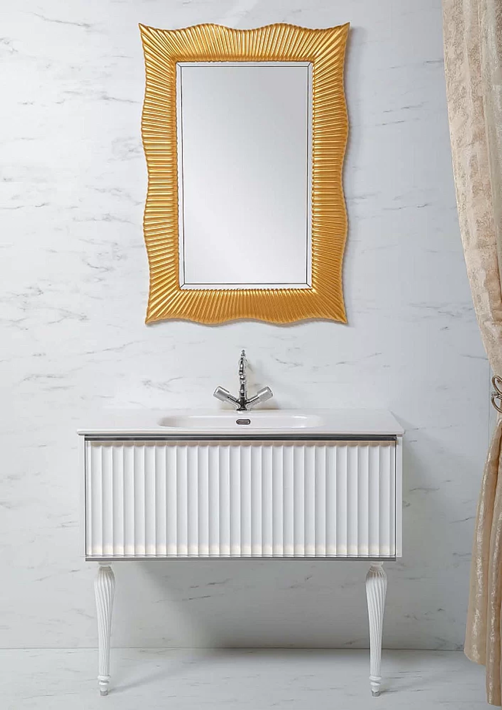 Тумба с раковиной Armadi Art Vallessi Avantgarde Canale 100 белая с хромом