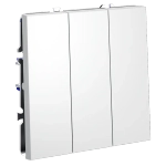 Выключатель встраиваемый VOLTUM S70 трехклавишный 10А, (белый матовый)