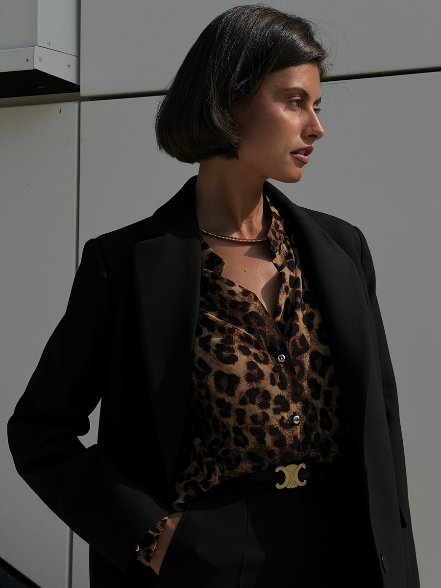 Жакет OVER из плотной ткани черный